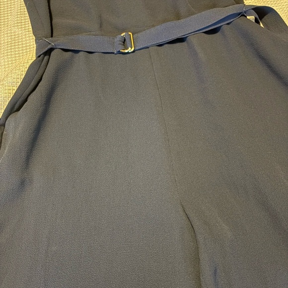 Michael Michael Kors Navy Sleeveless Belted Wide-Leg Jumpsuit Women’s Size 2 - Picture 4 of 12